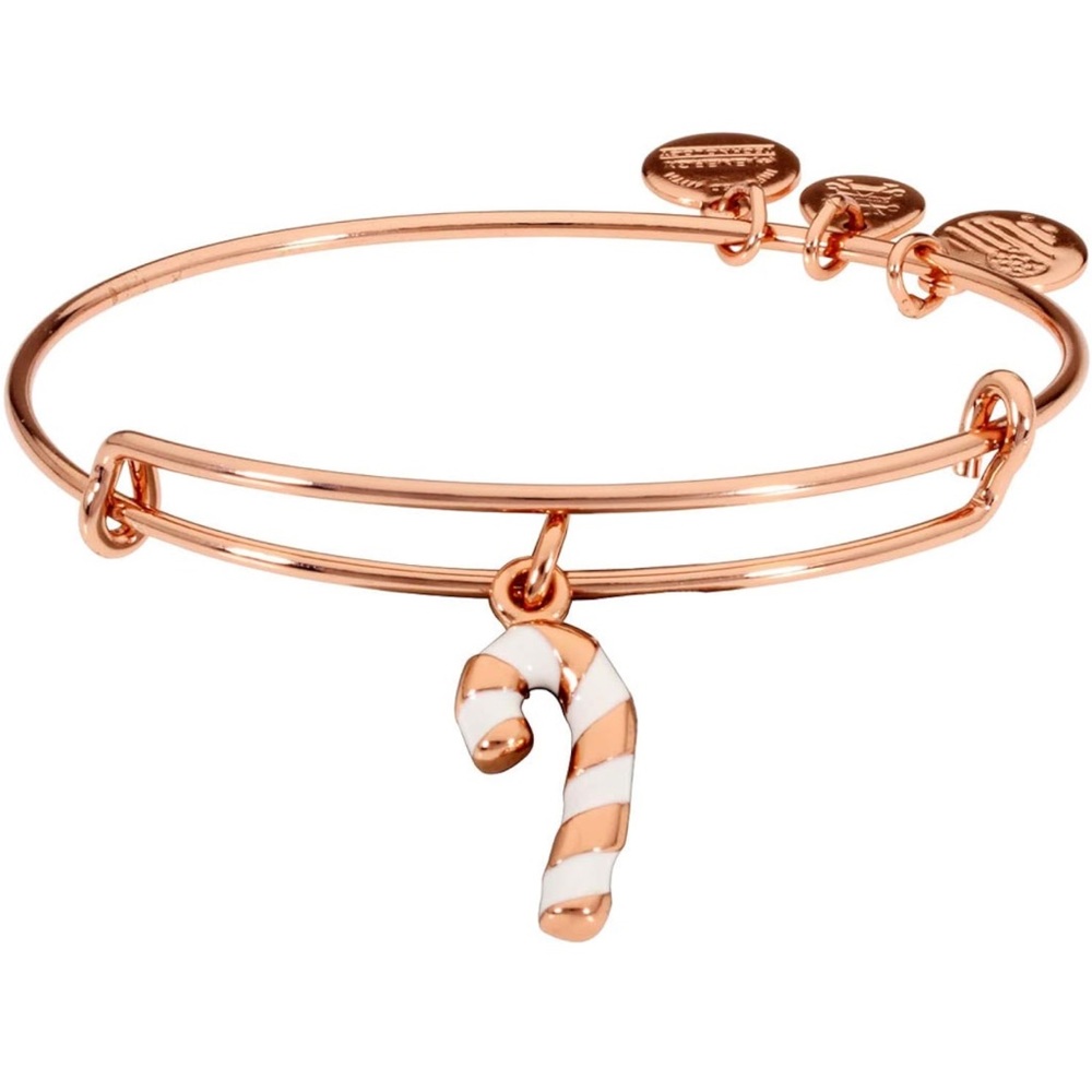 Alex and Ani Candy Cane Rose Gold Bangle Bracelet